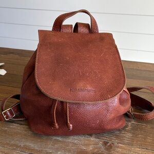 Portland Leather Rustic Red-Brown Pebbled Leather Backpack